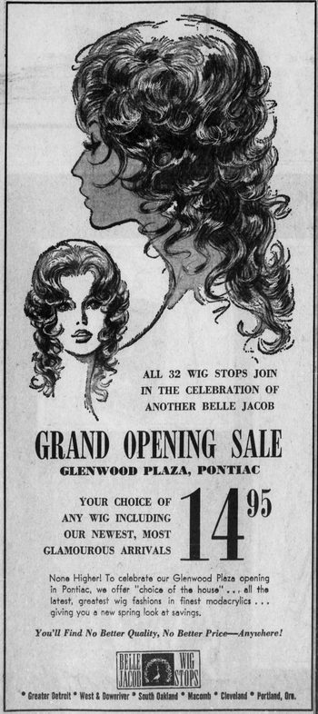 Glenwood Plaza - Feb 21 1971 Ad For Wig Outlet